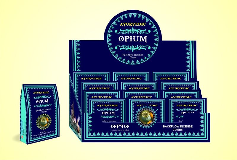 Ayurvedic BACKFLOW CONES - OPIUM (Box of 12 Packets)