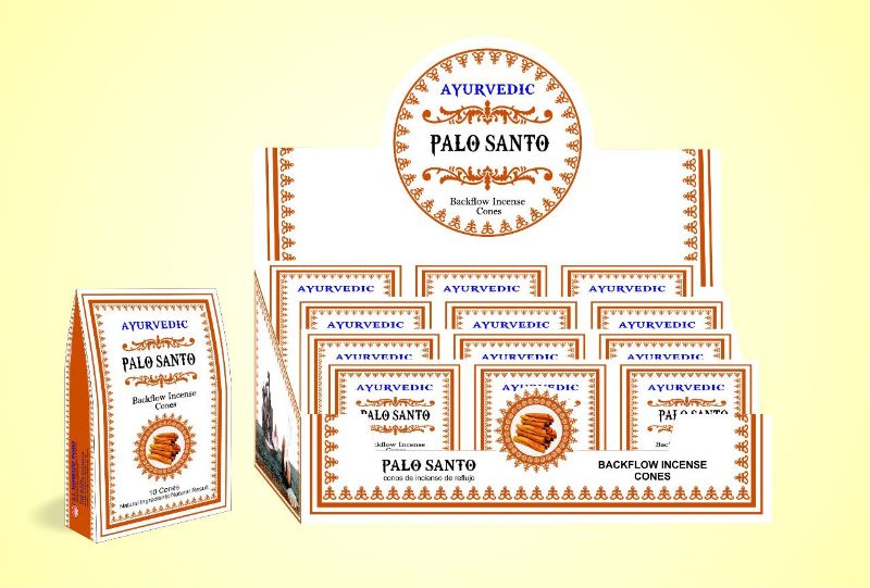 Ayurvedic BACKFLOW CONES - PALO SANTO (Box of 12 Packets)