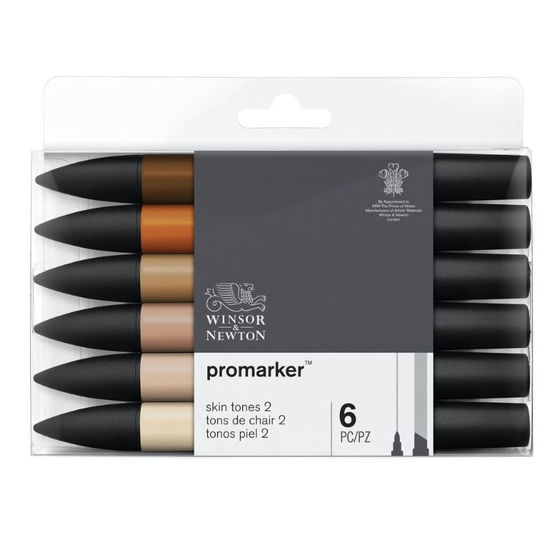 WINSOR & NEWTON PROMARKER SKIN TONES 2 SET OF 6 - SKIN TONES 2