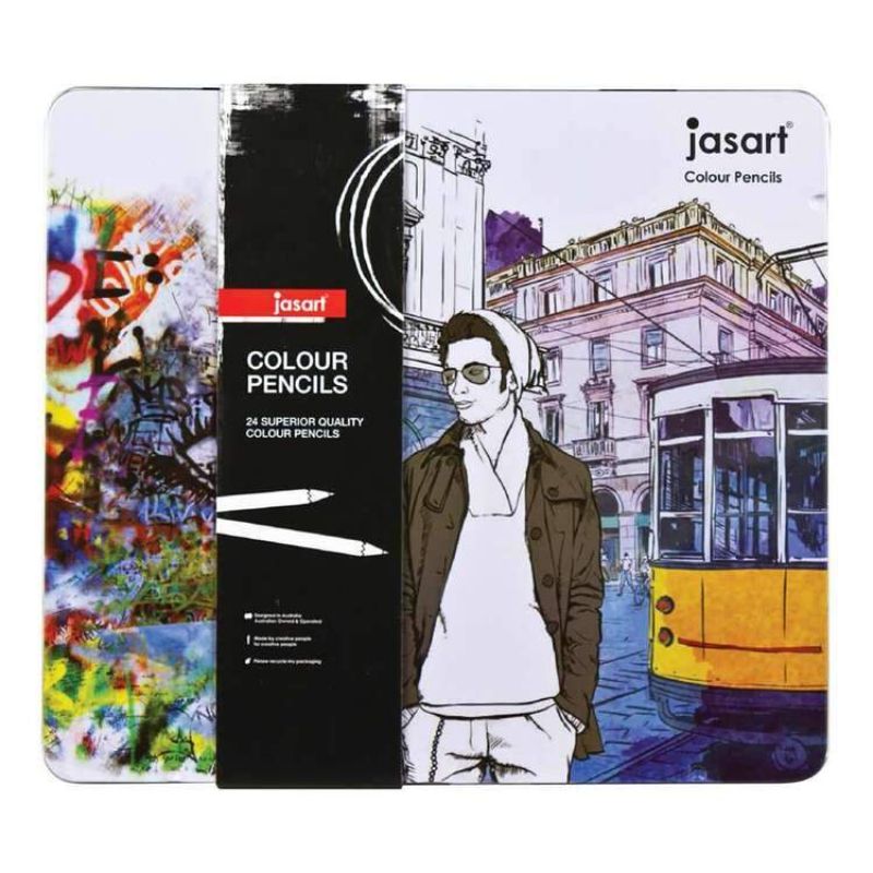JASART STUDIO COLOUR PENCIL TIN - TIN 24 FSC 100%
