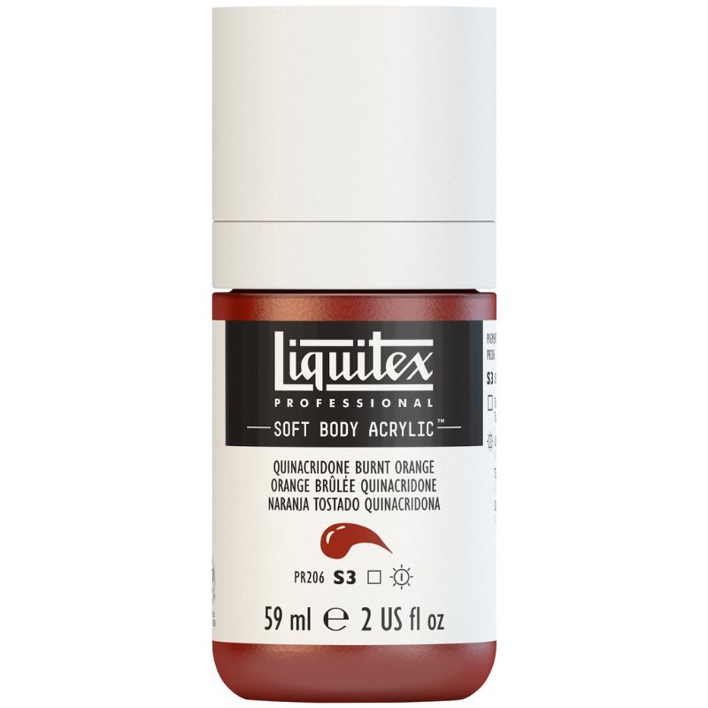 LIQUITEX PROFESSIONAL SOFT BODY ACRYLIC PAINT 59ML - QUIN BURNT ORANGE 108 S3