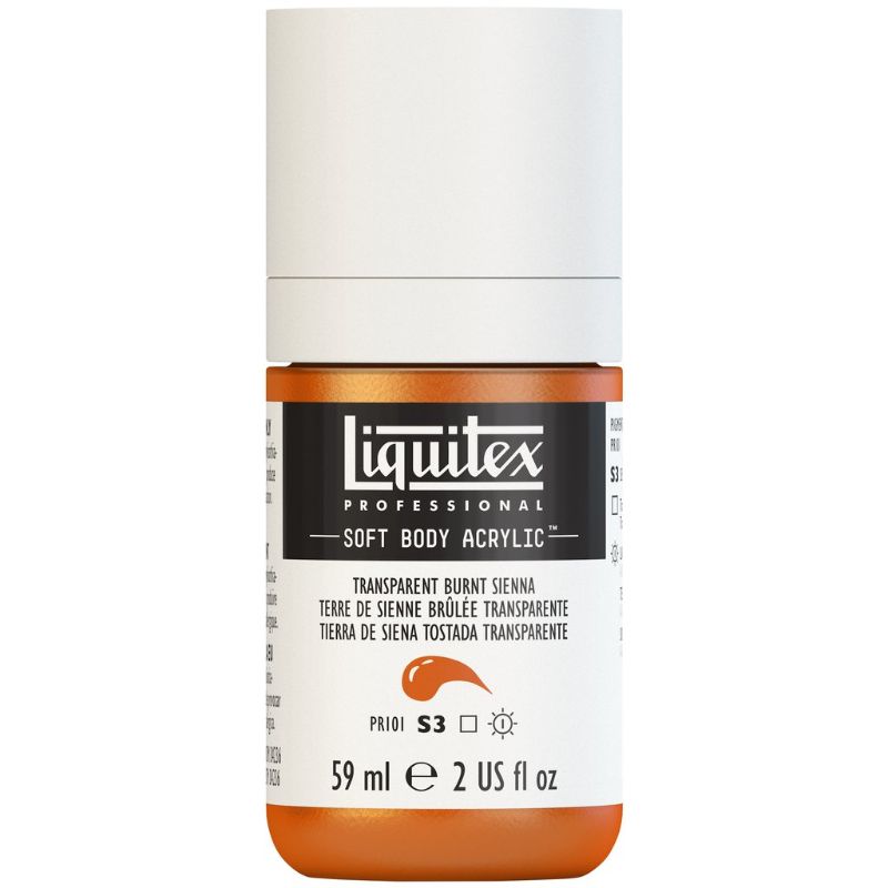 LIQUITEX PROFESSIONAL SOFT BODY ACRYLIC PAINT 59ML - TRANSP BURNT SIENNA 129 S3