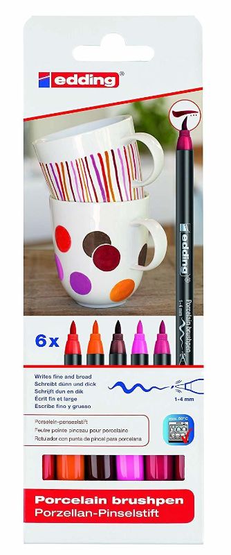 EDDING PORCELAIN BRUSH PEN SET 6 - WARM