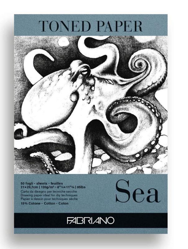 FABRIANO TONED PAPER PAD 120GSM SEA -