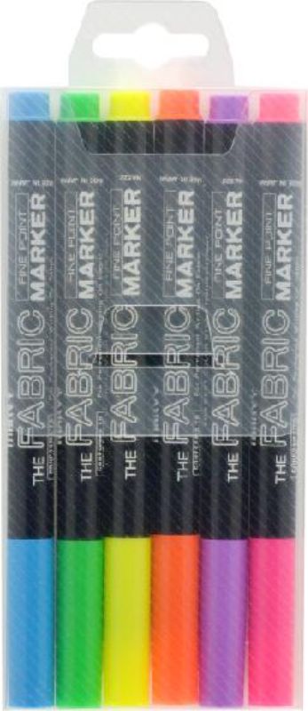 MARVY FABRIC MARKER SET OF 6 - 522-6C FLURO