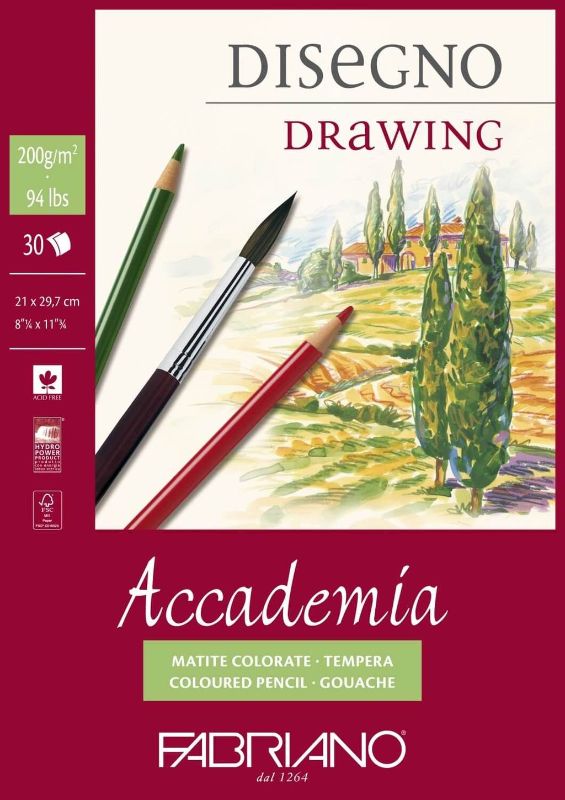 FABRIANO ACCADEMIA SKETCH PAD 200GSM 30 SHEET -