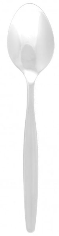 Set of 12 elegant stainless steel teaspoons with partial satin finish, perfect for casual dining and easy cleaning.