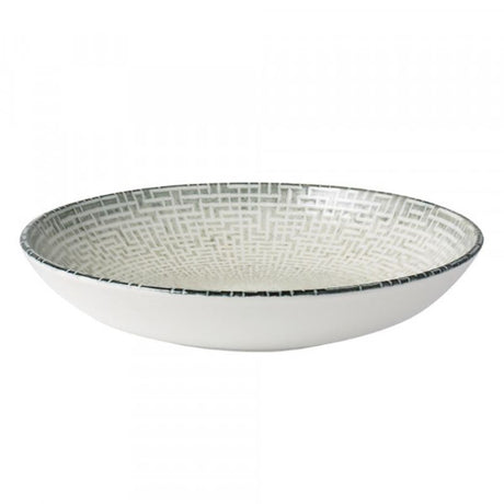 Set of 6 elegant 230mm flared grey porcelain bowls featuring a contemporary geometric design, ideal for stylish dining.