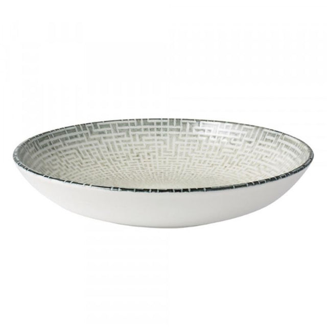 Set of 6 elegant 230mm flared grey porcelain bowls featuring a contemporary geometric design, ideal for stylish dining.