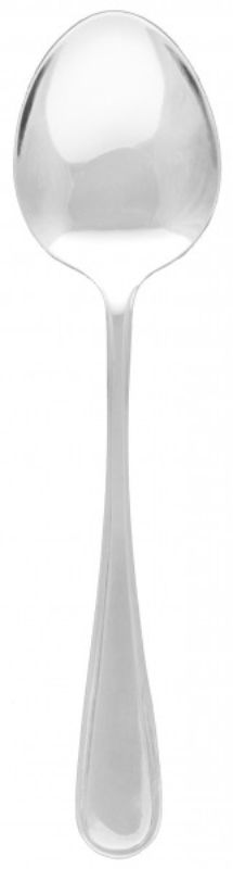 Set of 12 elegant Melrose dessert spoons, made from premium stainless steel with a mirror-polished finish.