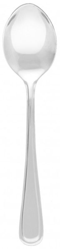 Set of 12 elegant Melrose teaspoons in mirror-polished stainless steel, perfect for dining and dessert serving.