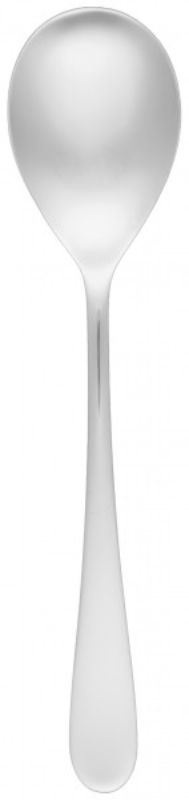 Elegant 12 pack of Luxor salad/froth spoons in premium stainless steel, perfect for serving salads and desserts.