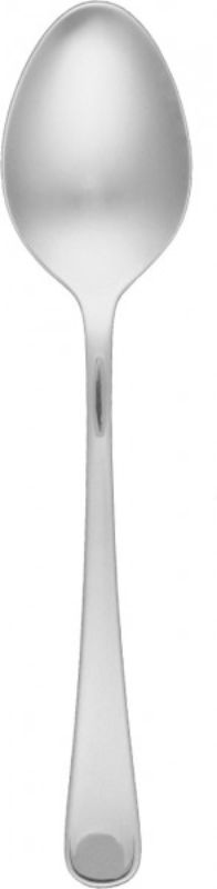 Set of 12 Tablekraft York Dessert Spoons in stainless steel with mirror finish, ideal for desserts and stylish dining.