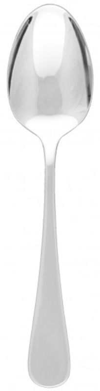 Set of 12 elegant Gable dessert spoons in stainless steel with teardrop handles and mirrored finish for stylish dining.