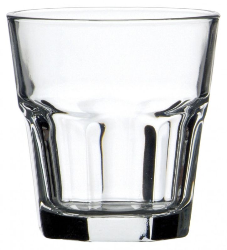 Set of 12 Pasabahce Casablanca Rocks glasses, 205ml, elegant design perfect for whiskey, cocktails, and soft drinks.