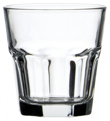 Set of 12 Pasabahce Casablanca Rocks glasses, 205ml, elegant design perfect for whiskey, cocktails, and soft drinks.
