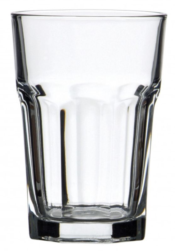 Set of 12 Pasabahce Casablanca 355ml beverage glasses, sleek design, perfect for stylish entertaining and everyday use.