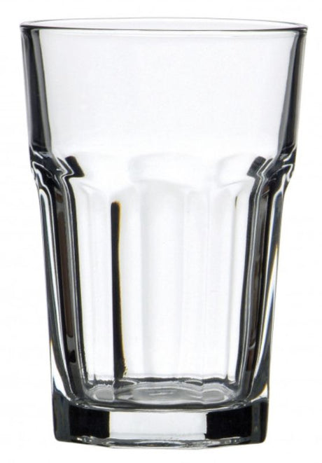 Set of 12 Pasabahce Casablanca 355ml beverage glasses, sleek design, perfect for stylish entertaining and everyday use.