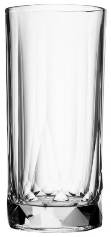 Set of 6 vintage-inspired Connexion glasses, 400ml, featuring crystal-like cuts for stylish beverage presentation.