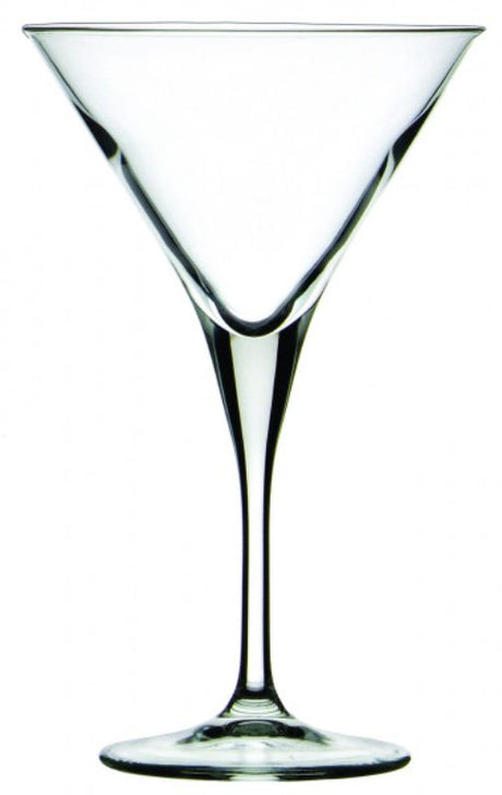 Set of 6 Bormioli Rocco Ypsilon 245ml martini glasses featuring elegant Italian design and durable glass for cocktails.