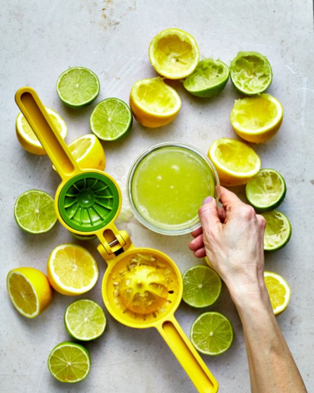 Joseph Joseph Juicemax Citrus Press for efficient juice extraction from lemons, limes, and small oranges with easy-squeeze handles.