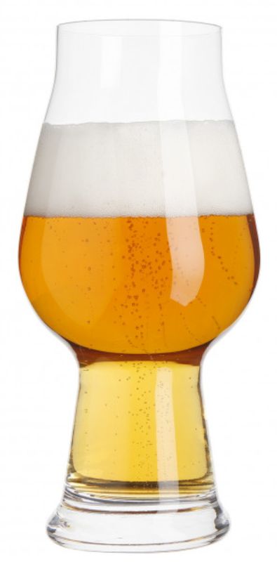 Set of 6 Luigi Bormioli Birrateque IPA glasses, crafted for enhancing aromas and flavors of craft beer.