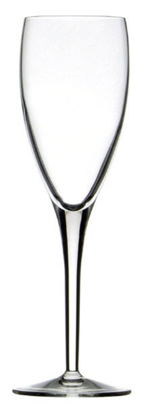 Set of 4 Luigi Bormioli Michelangelo Masterpiece Flutes, 190ml, lead-free crystal, scratch-resistant elegance for sparkling wines.