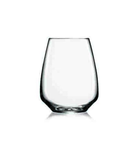 Set of 6 Luigi Bormioli Atelier stemless Riesling glasses, 400ml, crafted from durable lead-free crystal.