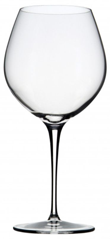 Set of 6 Luigi Bormioli Vinoteque Pinot Noir glasses, crafted from lead-free crystal for an elegant wine tasting experience.