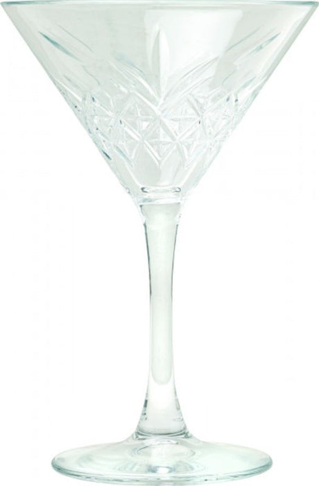Set of 12 elegant Pasabahce martini glasses, 230ml, crafted from durable glass for stylish cocktail enjoyment.
