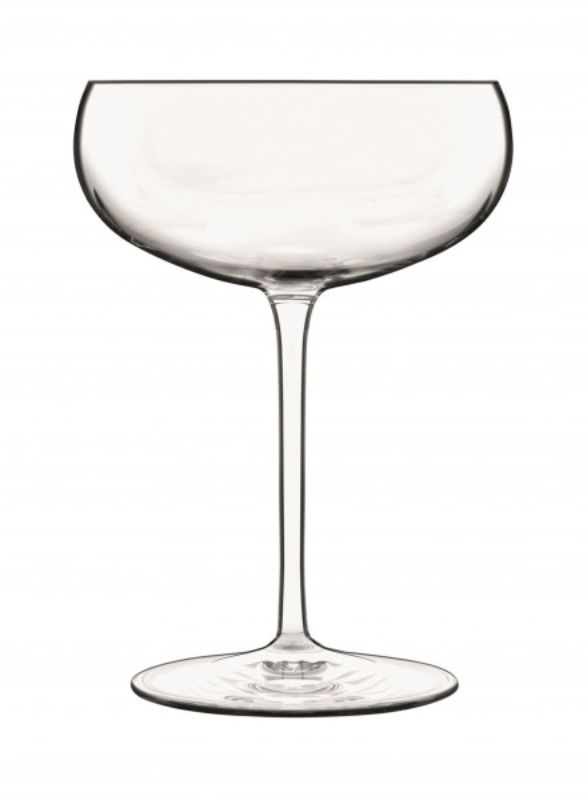 Set of 4 Luigi Bormioli Talismano 300ml martini glasses, crafted from lead-free crystal with ultra-fine rims for refined sipping.