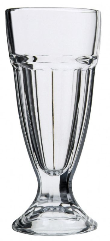 Set of 6 vintage-style Pasabahce Artic soda glasses, featuring a faceted design and footed base, perfect for any beverage.