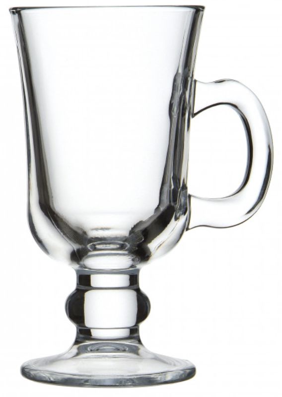 Set of 12 Pasabahce Irish Coffee glasses, 225ml, elegantly crafted for hot beverages and stylish entertaining.