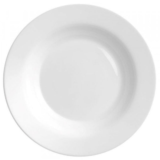 Elegant Bormioli Rocco Gusto Pasta Plate set of 12, 49cm, crafted from durable tempered opal glass, perfect for gourmet dining.