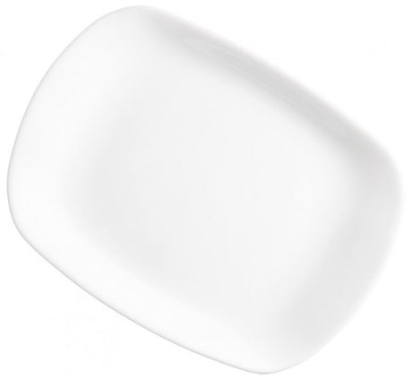 Set of 12 elegant Bormioli Rocco Gusto rectangular plates, crafted from durable tempered opal glass, perfect for any dining occasion.