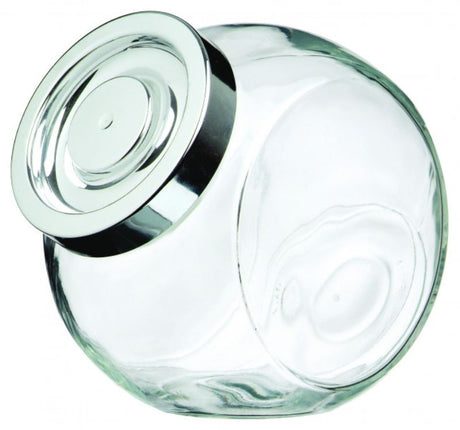Set of 6 Bormioli Rocco Pandora Jars with stoppers for stylish food storage and organization in modern kitchens.