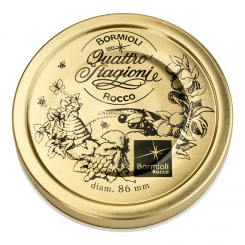 Set of 42 Bormioli Rocco canning lids, 110mm, designed for freshness and durability in home preservation.