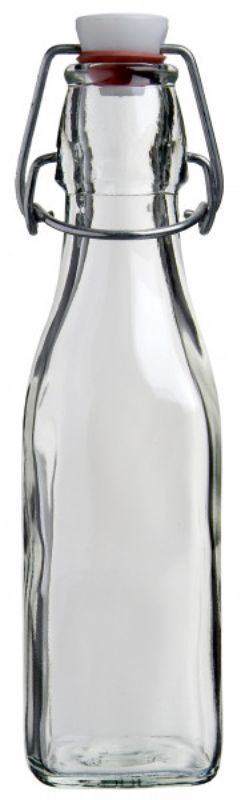Set of 12 Bormioli Rocco 500ml swing bottles, stylish glass design with leak-proof caps for hydration and events.