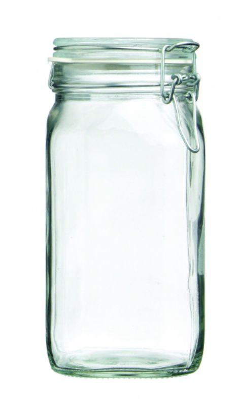 Bormioli Rocco Fido Jar set of 12, 1.5 L airtight glass jars for food storage, canning, and preserving with elegant design.