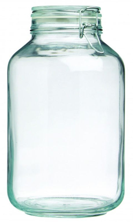 Set of 6 Bormioli Rocco Fido Jars, 4L each, airtight seal for preserving food freshness and elegant kitchen storage.