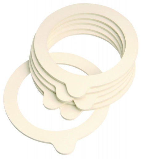 Set of 6 Bormioli Rocco Fido Rubber Seals for airtight food storage, perfect for preserving jams and snacks.