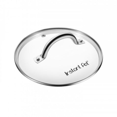 Tempered glass lid for Instant Pot 3L with stainless steel rim, ideal for sautéing and slow cooking, oven-safe up to 220°C.