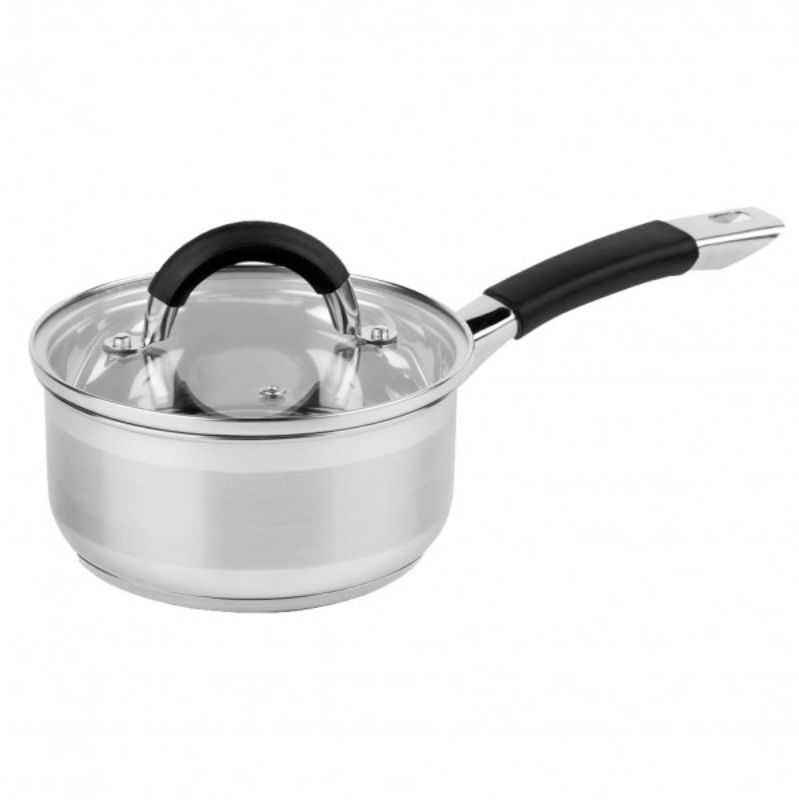 Wiltshire Supreme 16cm saucepan in stainless steel with ergonomic handle, perfect for versatile cooking on all cooktops.