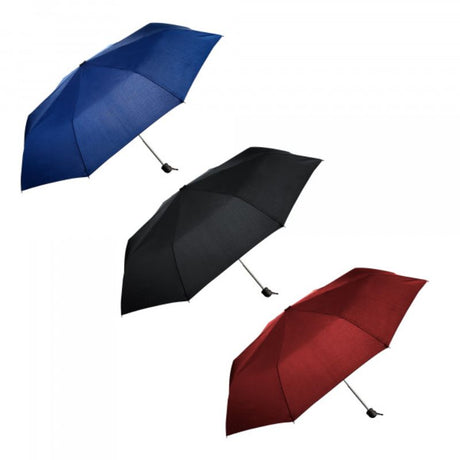 Set of 4 compact umbrellas in stylish colors, easily portable for rain or sun, measuring 4.5cm x 4.5cm x 24.5cm when packed.