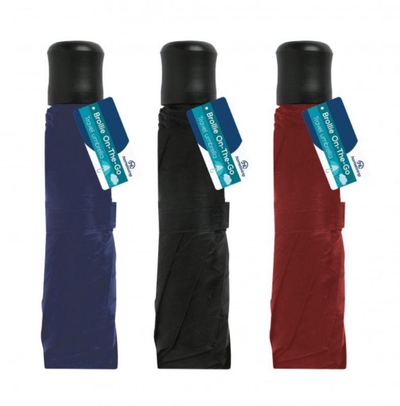 Set of 4 compact umbrellas in stylish colors, ideal for easy portability and reliable weather protection.