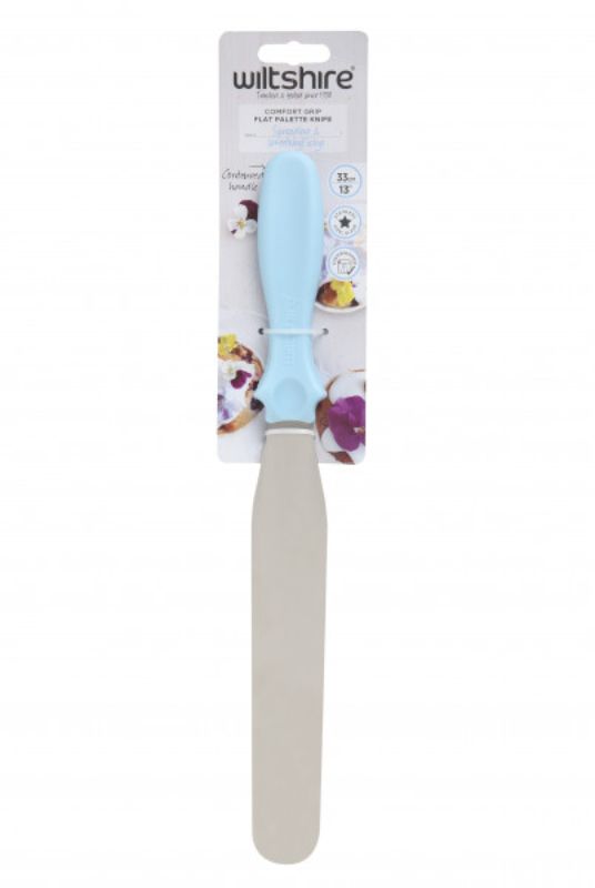 Wiltshire Flat Palette Knife for smooth icing application on cakes and cupcakes, featuring an ergonomic handle for comfort.