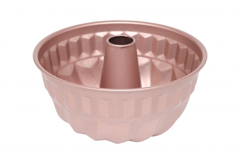 Wiltshire Rose Gold Bundt Pan, 21cm x 9cm, non-stick, elegant design for perfect cakes, dishwasher-safe, 5-year guarantee.