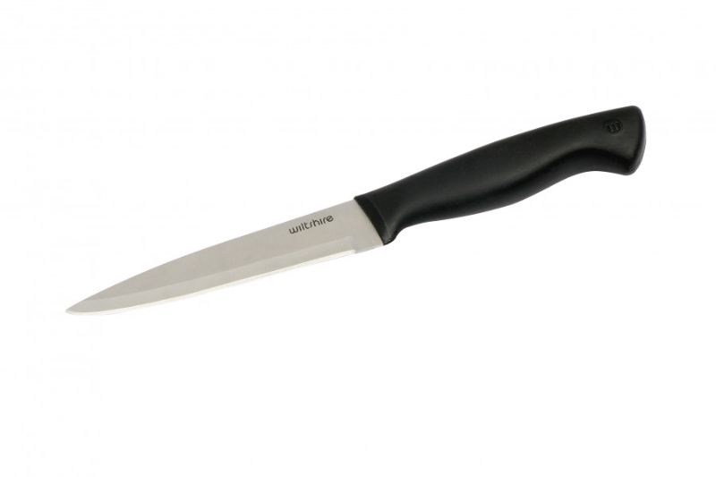Wiltshire 13cm utility knife with soft touch anti-bacterial handle for precise cutting and ergonomic grip.