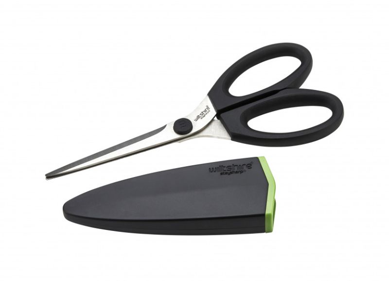 Wiltshire Staysharp Scissors with self-sharpening feature for precise cuts, ideal for various kitchen tasks and comfort grip.