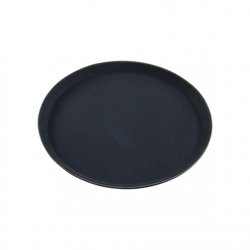 Chef Inox Non Stick Round Tray 350mm in black, ideal for baking, serving, and meal prep with a stylish, durable design.